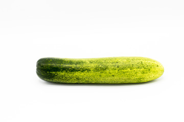 Cost-up cucumber isolated on white background.copy space and selection focus.