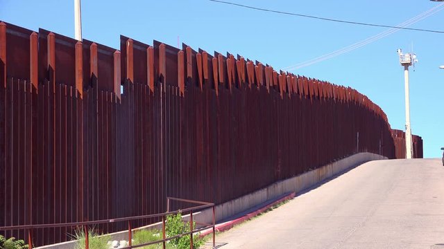 A view along the US Mexico border at Nogales, Arizona.
