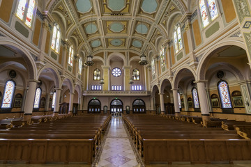 Interior view of the beautiful Cathedral of the Blessed Sacrament