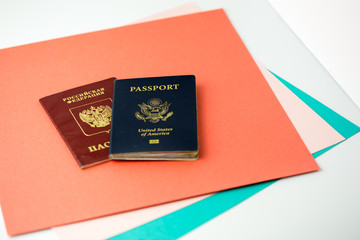 American and Russian passports