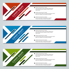 Abstract geometric banners vector templates collection 