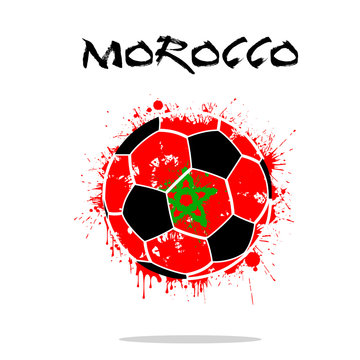 Flag of Morocco as an abstract soccer ball
