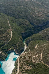 Fototapeten Aerial image of barrage de Sainte-Croix and gorges du Verdon gorges de Baudinard © Sebastian