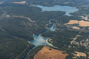 Fototapeten Aerial image Le Verdon and Lac Montpezat at Montpezat © Sebastian