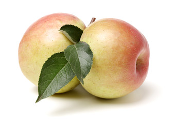 Red apples isolated on white background