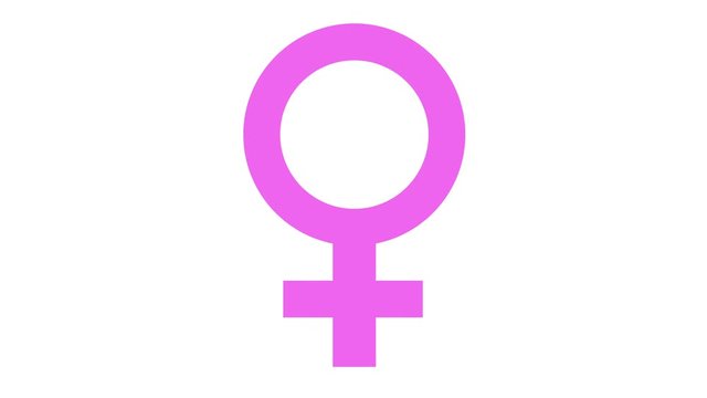 female symbol icon in and out animation blue