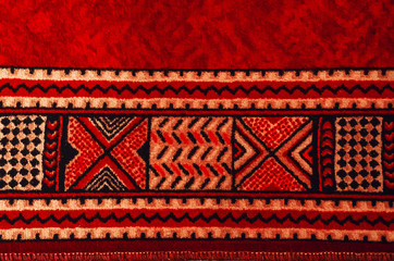 carpet texture. old rug. Red color. geometry
