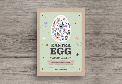 Floral Easter Egg Flyer Layout