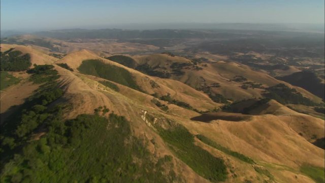 Helicopter Aerial Of The Hills North Of The Santa Maria Valley, California.