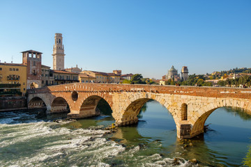 Ponte Pietra bridge on Adige river