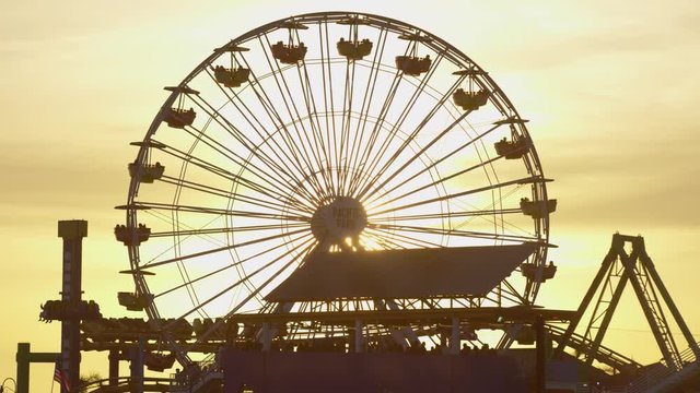 Amusement park in the evening