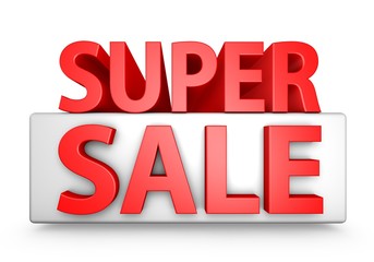 Red 3D Super Sale Text