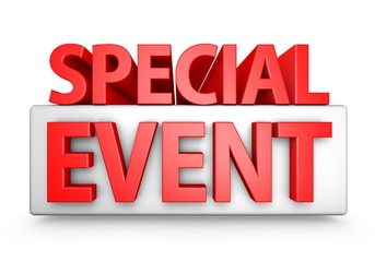 Red 3D Special Event Text