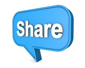 Share 3D Speech Bubble