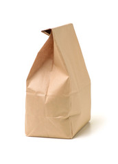 Paper bags on white background