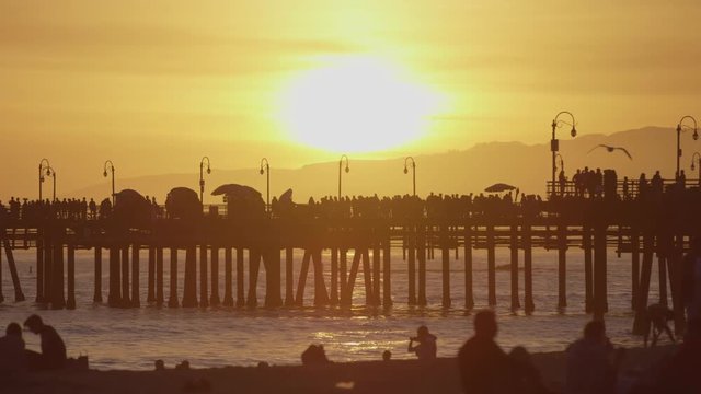 Evening view of Santa Monica pier