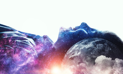 Exploring this great world . Mixed media