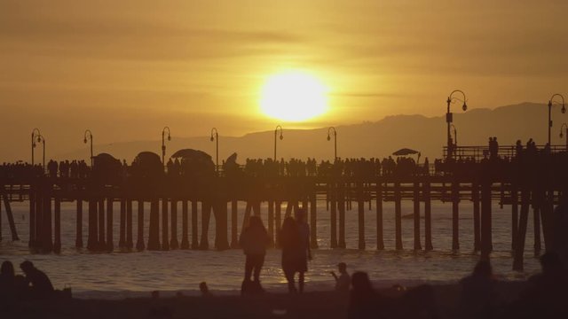 Santa Monica pier at sunset