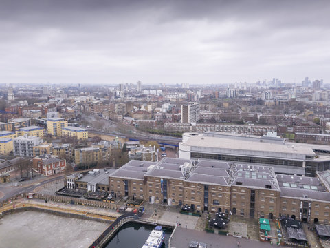 Aerial view of East London
