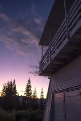 Cabin twilight - in California - vertical photo