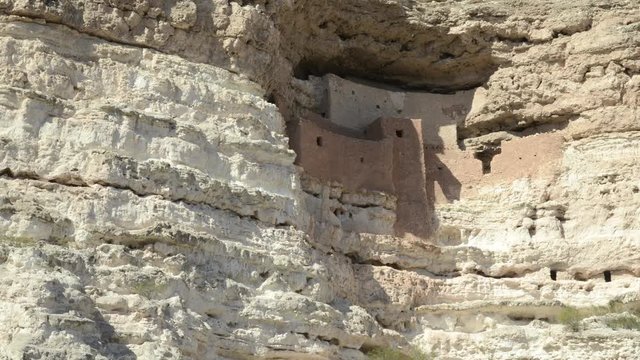 Time lapse of shadwos creeping across the ancient American Indian ruins of Montezuma Castle National Monument in Arizona.