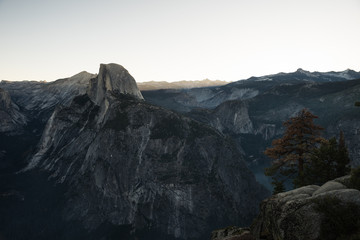 First Light on Half Dome - from Glacier Point - Yosemite National Park