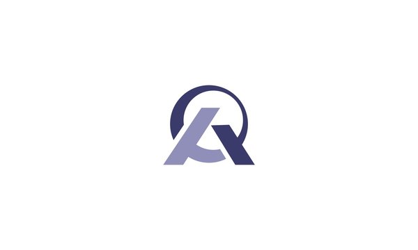 AQ company linked letter logo, Letter AQ or Q monogram logo with grid method design