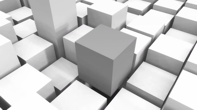 4k,abstract 3d white cubes animation background.