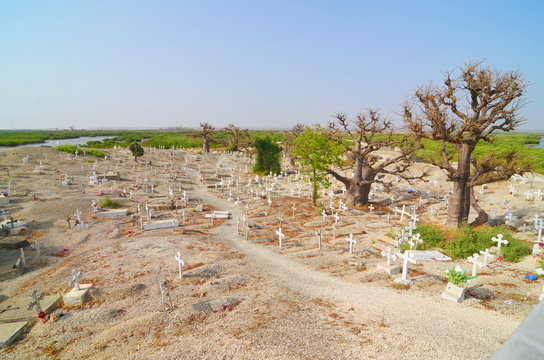 Cemetery on Fadiouth Island, composed of sea shells, Senegal, Africa
