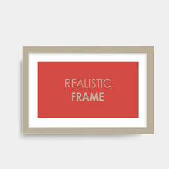 Realistic brown picture frame. Vector.