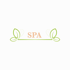 Green leaf logo vector design element for beauty, massage, cosmetic and spa salon