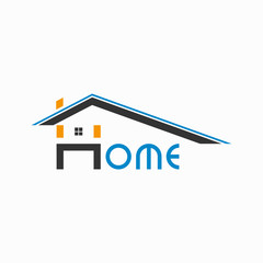 Abstract real estate, house, apartment, building logo vector design template with inscription home