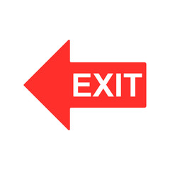 arrow exit sign turn left vector