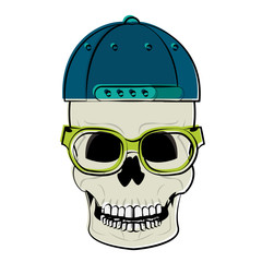 Cool skull cartoon vector illustration graphic design
