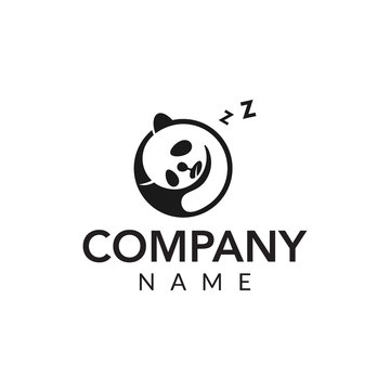 Sleep panda vector logo icon illustration
