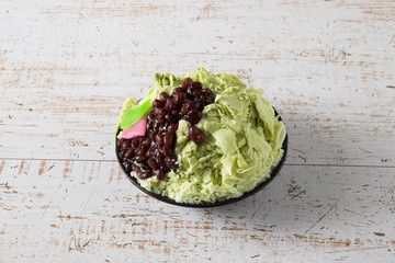 アジア風　抹茶かき氷　Green tea shaved ice