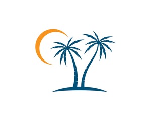 Fototapeta na wymiar Palm tree logo template