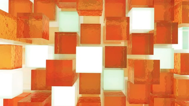 4k,abstract 3d glass cubes animation background.