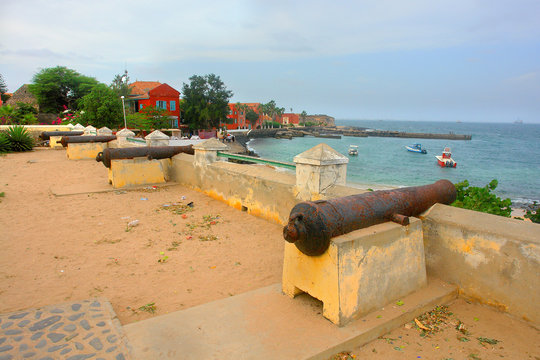 Senegal, Dakar. French colonial buildings, Goree Island
