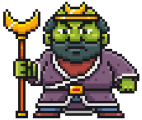 Obraz premium Vector illustration of Cartoon Marine monster - Pixel design