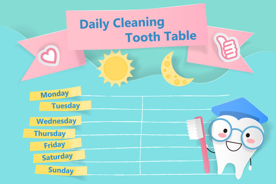 daily cleaning tooth table