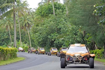 Fotobehang Buggy safari adventure tour in Rarotonga Cook Islands © Rafael Ben-Ari