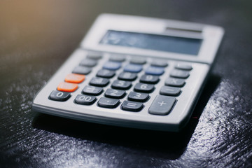 close up calculate on the desk office