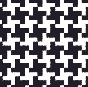 seamless black and white houndstooth checkered pattern