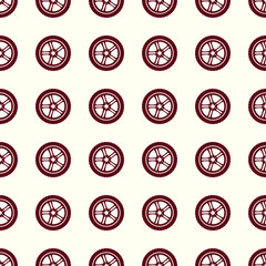 Car wheel vector illustration on a seamless pattern background