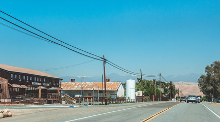 Fototapeta na wymiar Highway in a village in California. American way of life