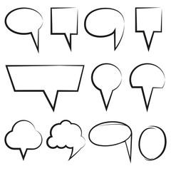 hand drawn diagram elements, arrows, circle and rectangle set