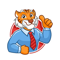 Businessman Tiger mascot character design