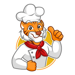 Chef Tiger mascot character design