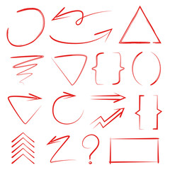 red hand drawn bracker and arrows